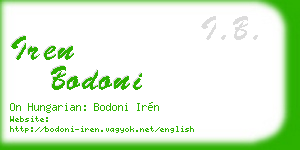 iren bodoni business card